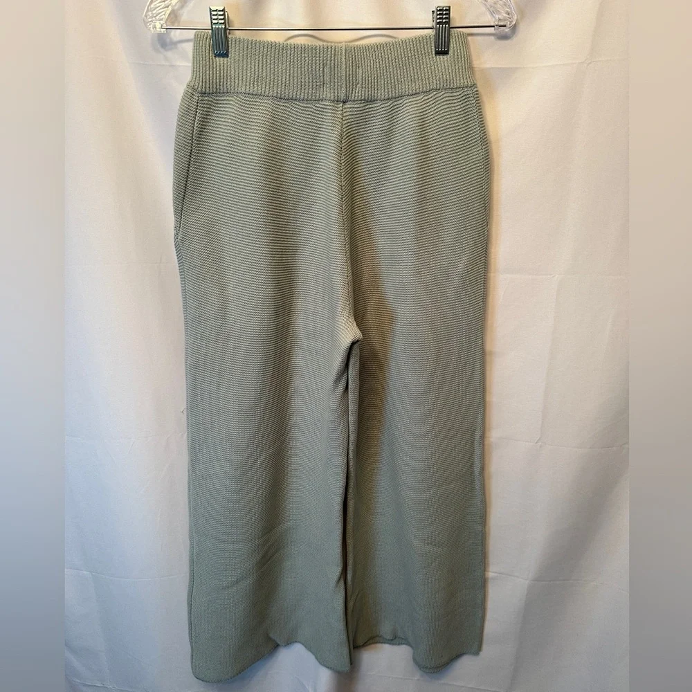 NWT The Normal Brand Helen Wide Leg Pants Size Small Sea Glass Color Waffle Knit - Picture 7 of 11